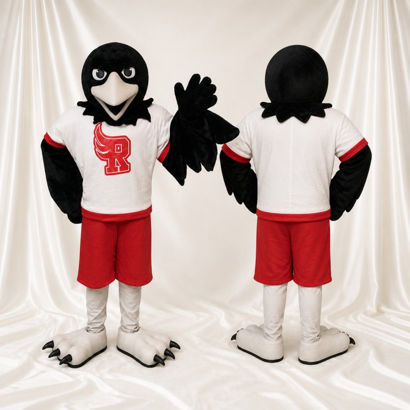 Black Eagle Athlete Mascot Costume Full Body for Adults Sports Events