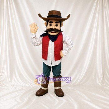 Cowboy marron Costume de mascotte intégral pour adultes Événements scolaires