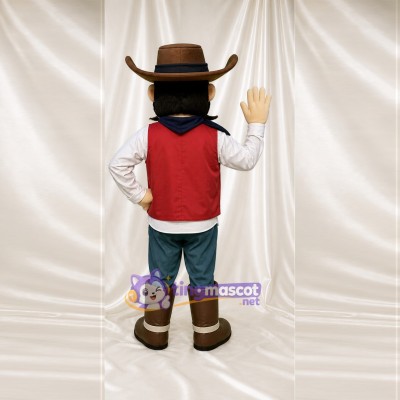 Cowboy marron Costume de mascotte intégral pour adultes Événements scolaires