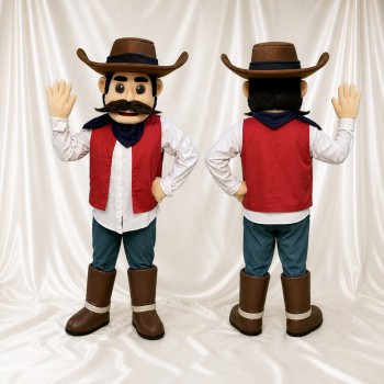 Cowboy marron Costume de mascotte intégral pour adultes Événements scolaires