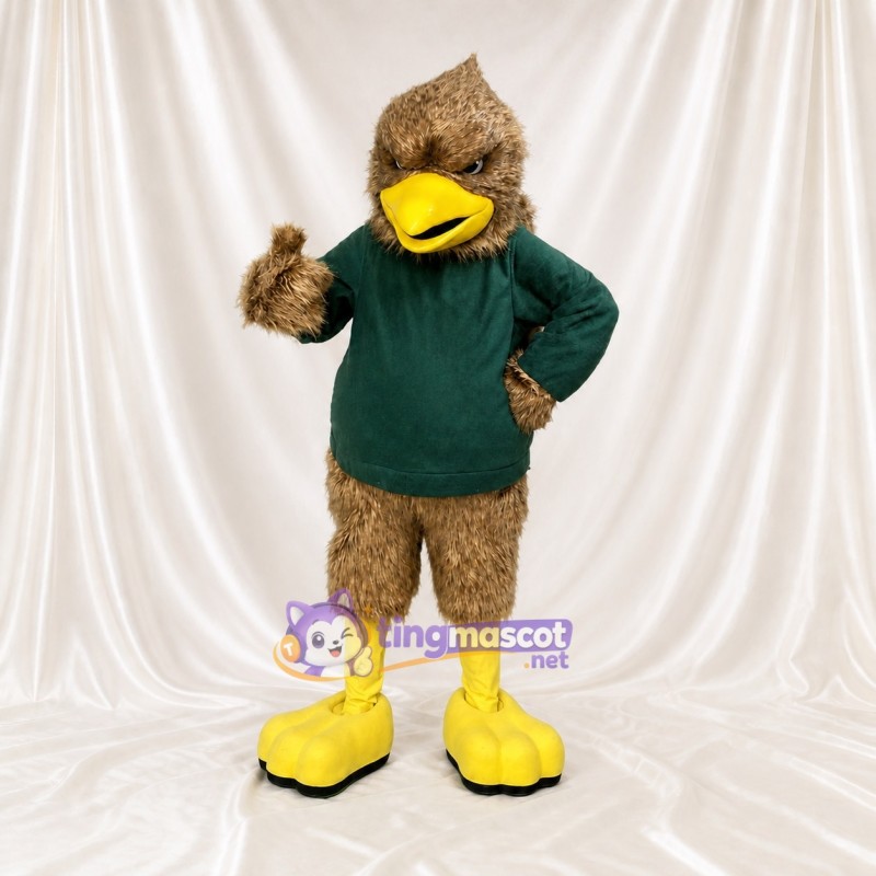 Brown Eagle Athlete Mascot Costume Full Body for Adults Sports Events