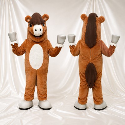 Horse Server Mascot Costume Full Body for Adults School Events
