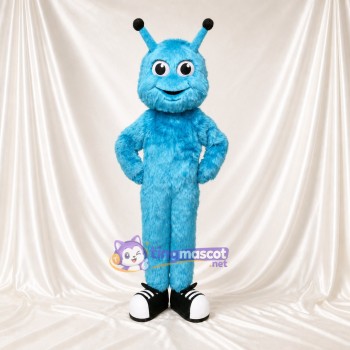 Blue Cartoon Facial Alien Mascot Costume Full Body for Adults School Events
