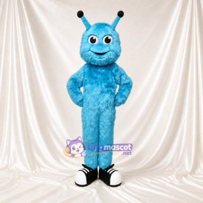 Blue Cartoon Facial Alien Mascot Costume Full Body for Adults School Events