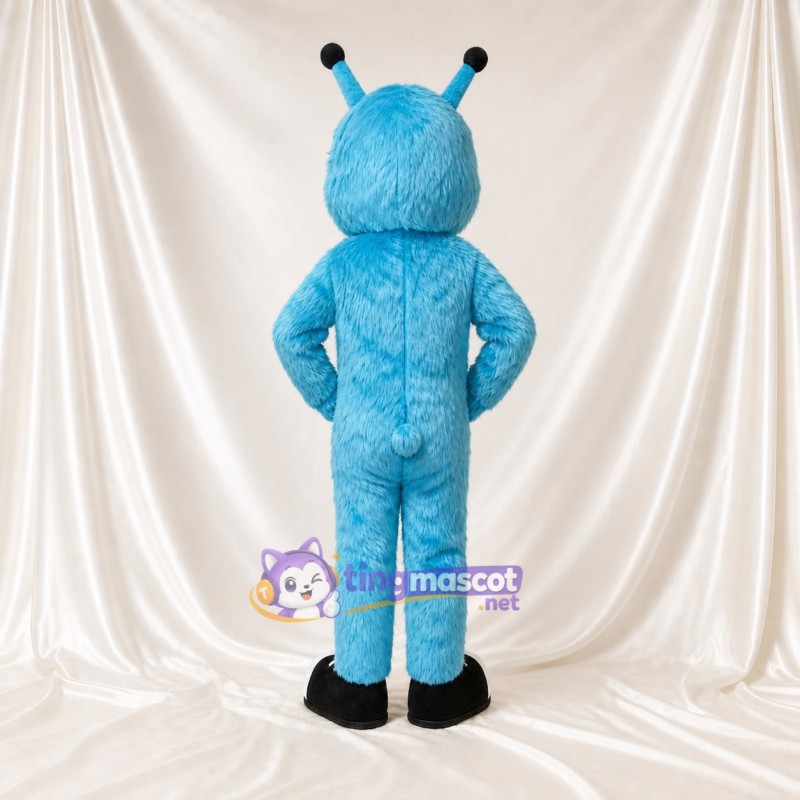 Blue Cartoon Facial Alien Mascot Costume Full Body for Adults School Events