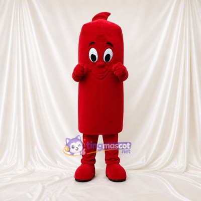 Red Cylinder Character Mascot Costume Full Body for Adults Trade Shows