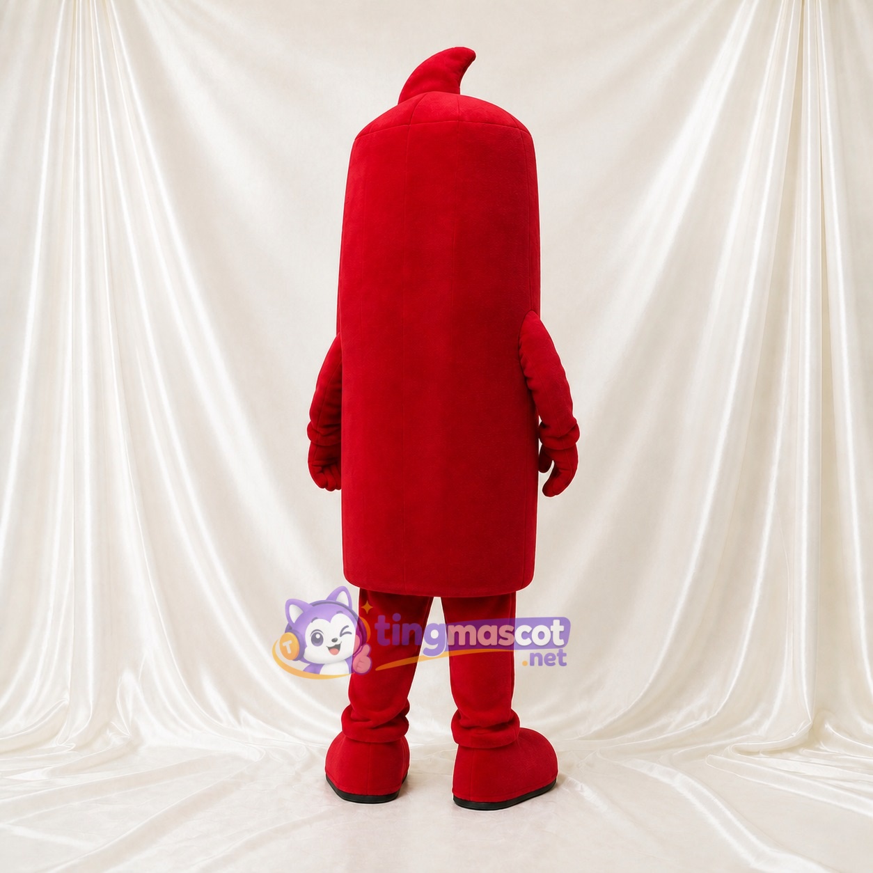 Red Cylinder Character Mascot Costume Full Body for Adults Trade Shows Red Cylinder Character Mascot Costume Full Body for Adults Trade Shows