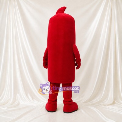 Red Cylinder Character Mascot Costume Full Body for Adults Trade Shows