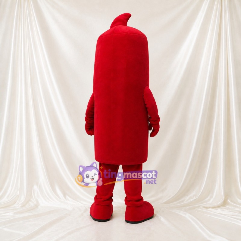 Red Cylinder Character Mascot Costume Full Body for Adults Trade Shows