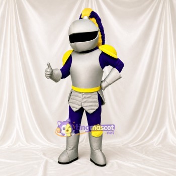 Chevalier argenté Costume de mascotte intégral pour adultes Événements scolaires