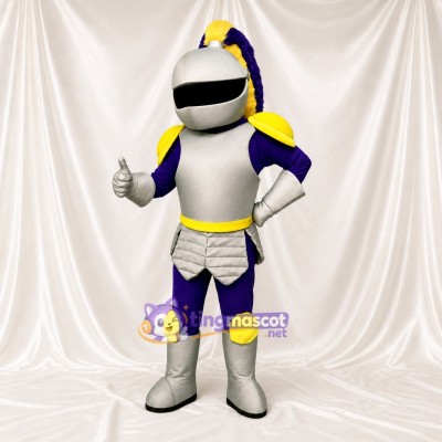 Silver Knight Mascot Costume Full Body for Adults School Events