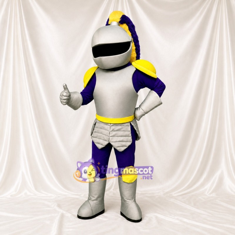 Silver Knight Mascot Costume Full Body for Adults School Events