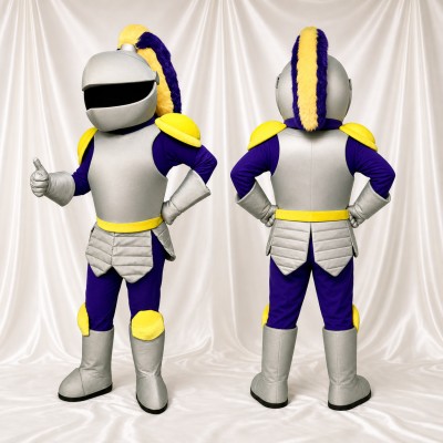 Silver Knight Mascot Costume Full Body for Adults School Events