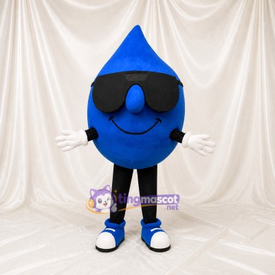 Blue Water Drop Mascot Costume Full Body for Adults Trade Shows