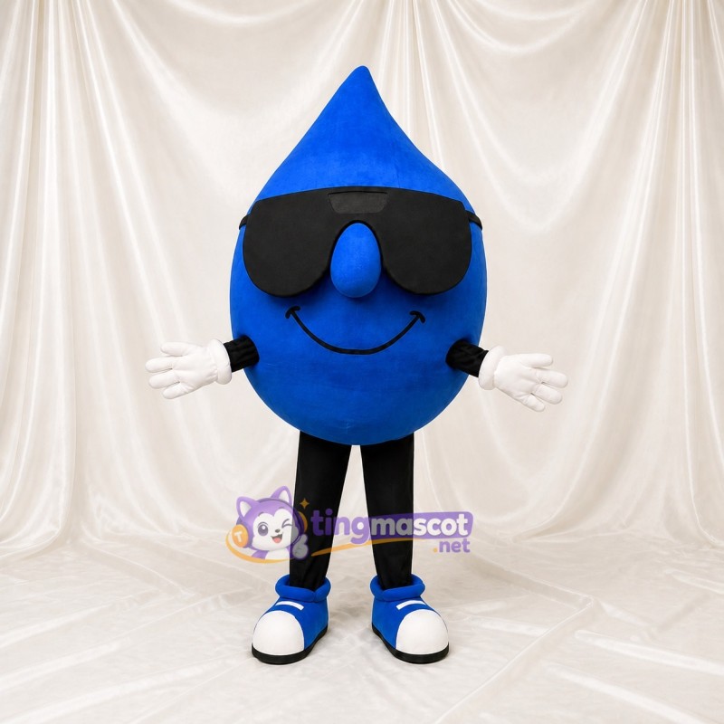 Blue Water Drop Mascot Costume Full Body for Adults Trade Shows