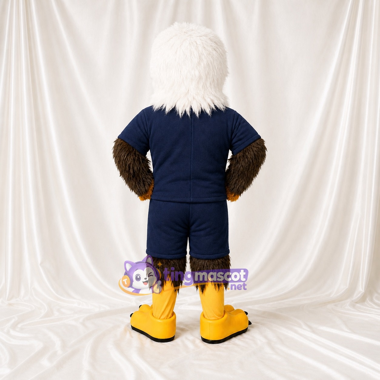White Bald Eagle Athlete Mascot Costume Full Body for Adults Sports Events White Bald Eagle Athlete Mascot Costume Full Body for Adults Sports Events