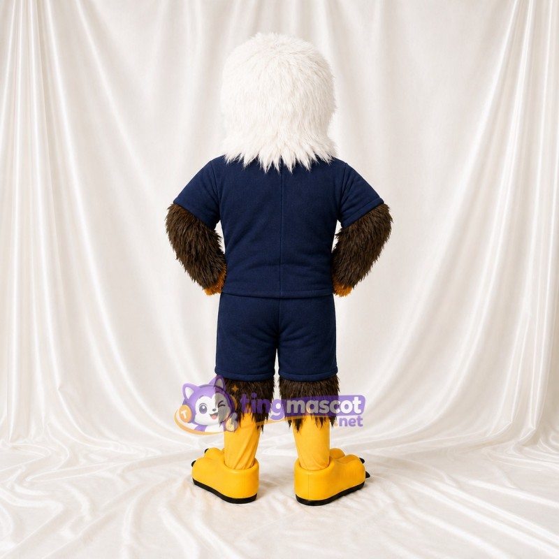White Bald Eagle Athlete Mascot Costume Full Body for Adults Sports Events