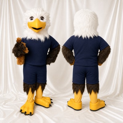 White Bald Eagle Athlete Mascot Costume Full Body for Adults Sports Events