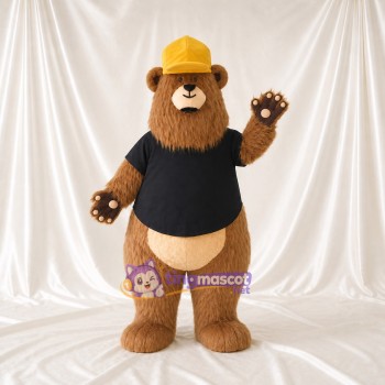 Brown Sports Outfit Bear Athlete Mascot Costume Full Body for Adults Sports