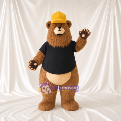 Brown Sports Outfit Bear Athlete Mascot Costume Full Body for Adults Sports