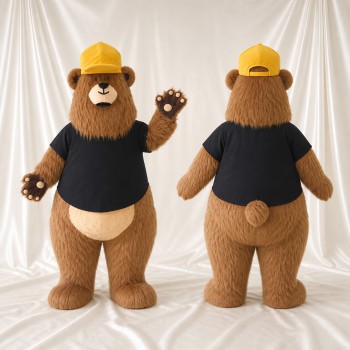 Brown Sports Outfit Bear Athlete Mascot Costume Full Body for Adults Sports