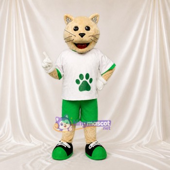 Chat athlète fauve Costume de mascotte intégral pour adultes Événements sportifs