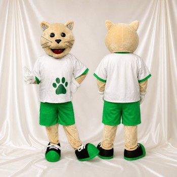 Chat athlète fauve Costume de mascotte intégral pour adultes Événements sportifs