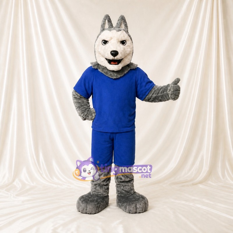 Sports Outfit Wolf Athlete Mascot Costume Full Body for Adults Sports Events