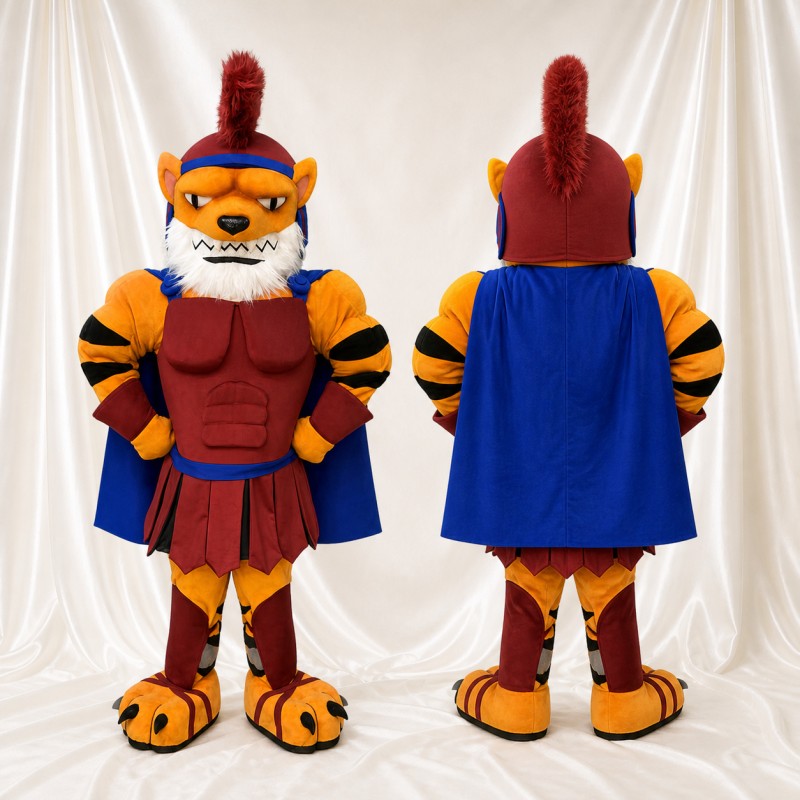 Tiger Gladiator Mascot Costume Full Body for Adults School Events