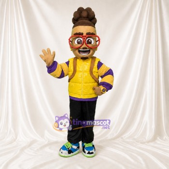Boy Student Mascot Costume Full Body for Adults School Events