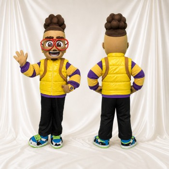 Boy Student Mascot Costume Full Body for Adults School Events