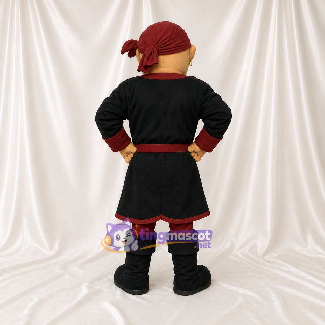 Black Pirate Mascot Costume Full Body for Adults School Events Black Pirate Mascot Costume Full Body for Adults School Events