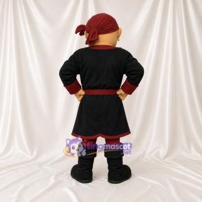 Black Pirate Mascot Costume Full Body for Adults School Events