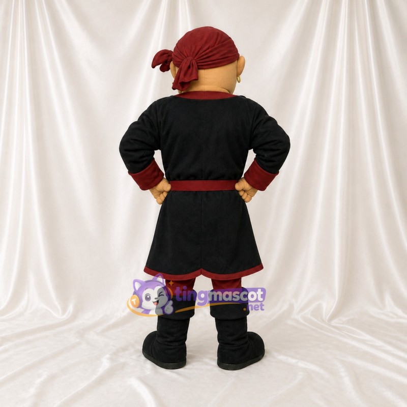 Black Pirate Mascot Costume Full Body for Adults School Events