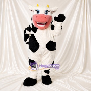 Cartoon Facial Cow Mascot Costume Full Body for Adults School Events