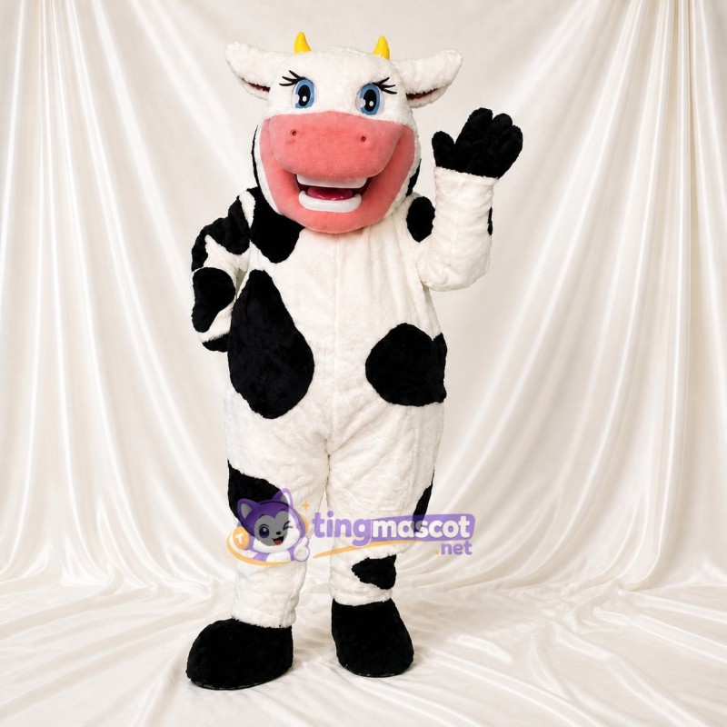 Cartoon Facial Cow Mascot Costume Full Body for Adults School Events