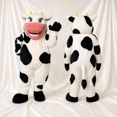Cartoon Facial Cow Mascot Costume Full Body for Adults School Events