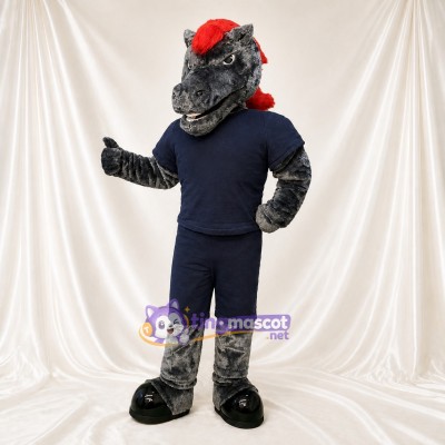 Cheval Athlète Gris Costume de mascotte intégral pour adultes Événements sportifs