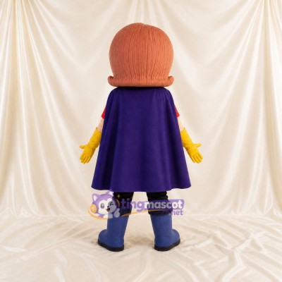Red Superhero Girl Mascot Costume Full Body for Adults School Events