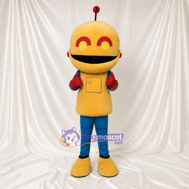 Smiley Robot Mascot Costume Full Body for Adults School Events