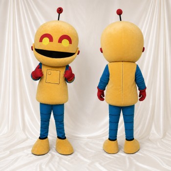 Smiley Robot Mascot Costume Full Body for Adults School Events