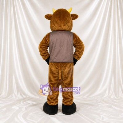 Brown Cow Mascot Costume Full Body for Adults School Events