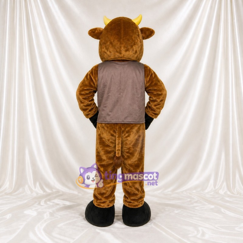 Brown Cow Mascot Costume Full Body for Adults School Events