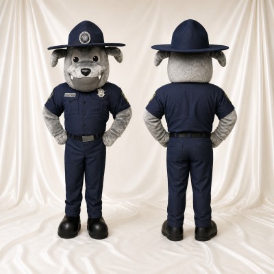 Dog Police Officer Mascot Costume Full Body for Adults School Events
