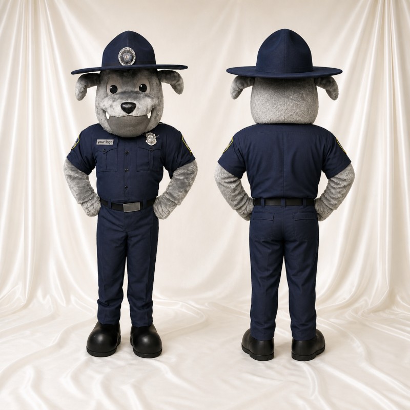 Dog Police Officer Mascot Costume Full Body for Adults School Events