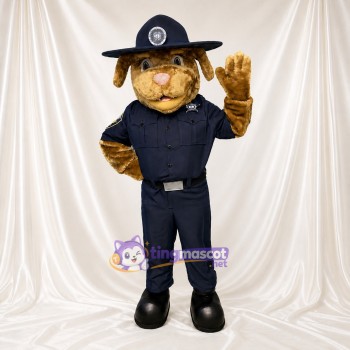 Costume de mascotte chien policier intégral pour adultes – événements scolaires