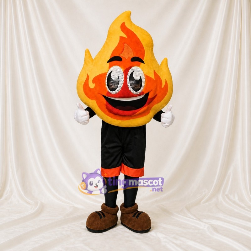 Flame Athlete Mascot Costume Full Body for Adults Sports Events