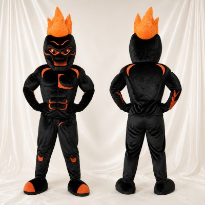 Flame Hero Mascot Costume Full Body for Adults School Events