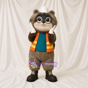Ouvrier Raton Laveur Costume de mascotte intégral pour adultes Événements scolaires