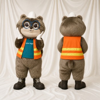 Ouvrier Raton Laveur Costume de mascotte intégral pour adultes Événements scolaires